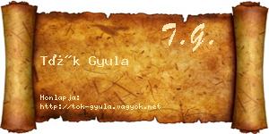 Tök Gyula névjegykártya